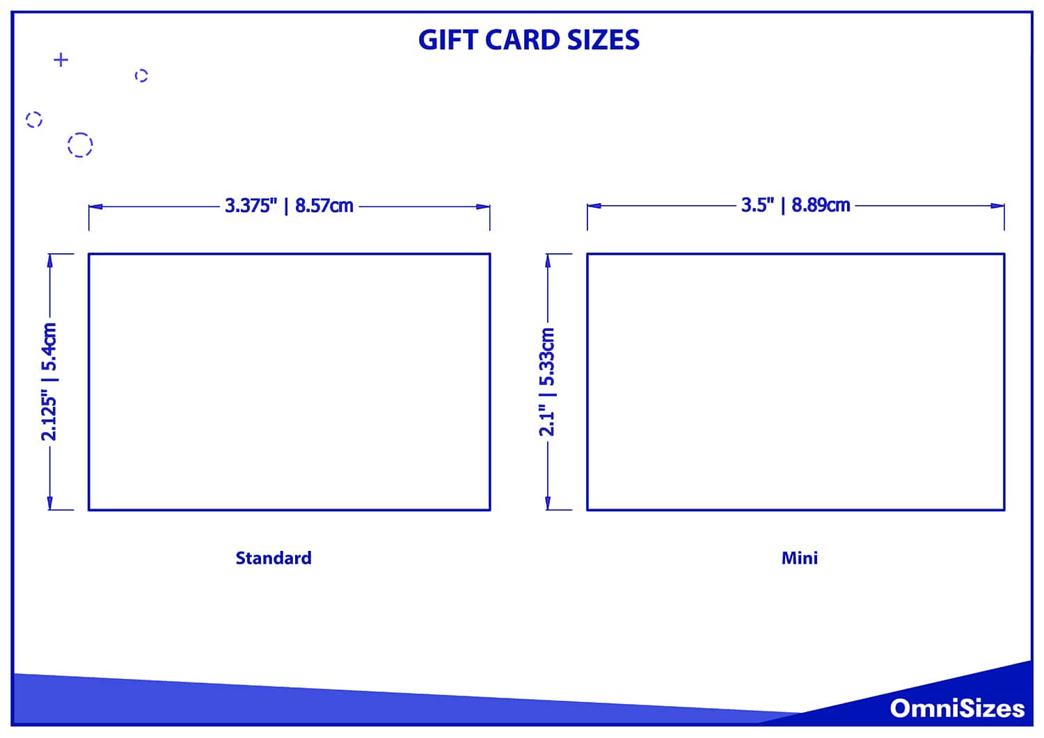 Gift card sizes