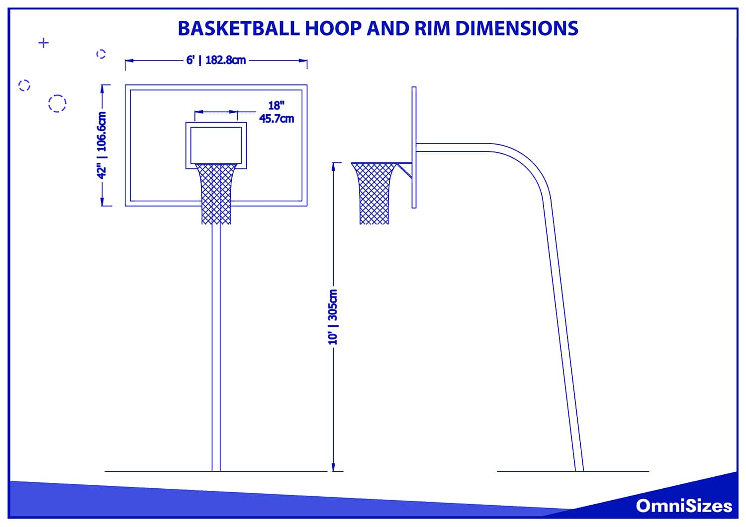 Basketball hoop and rim dimensions