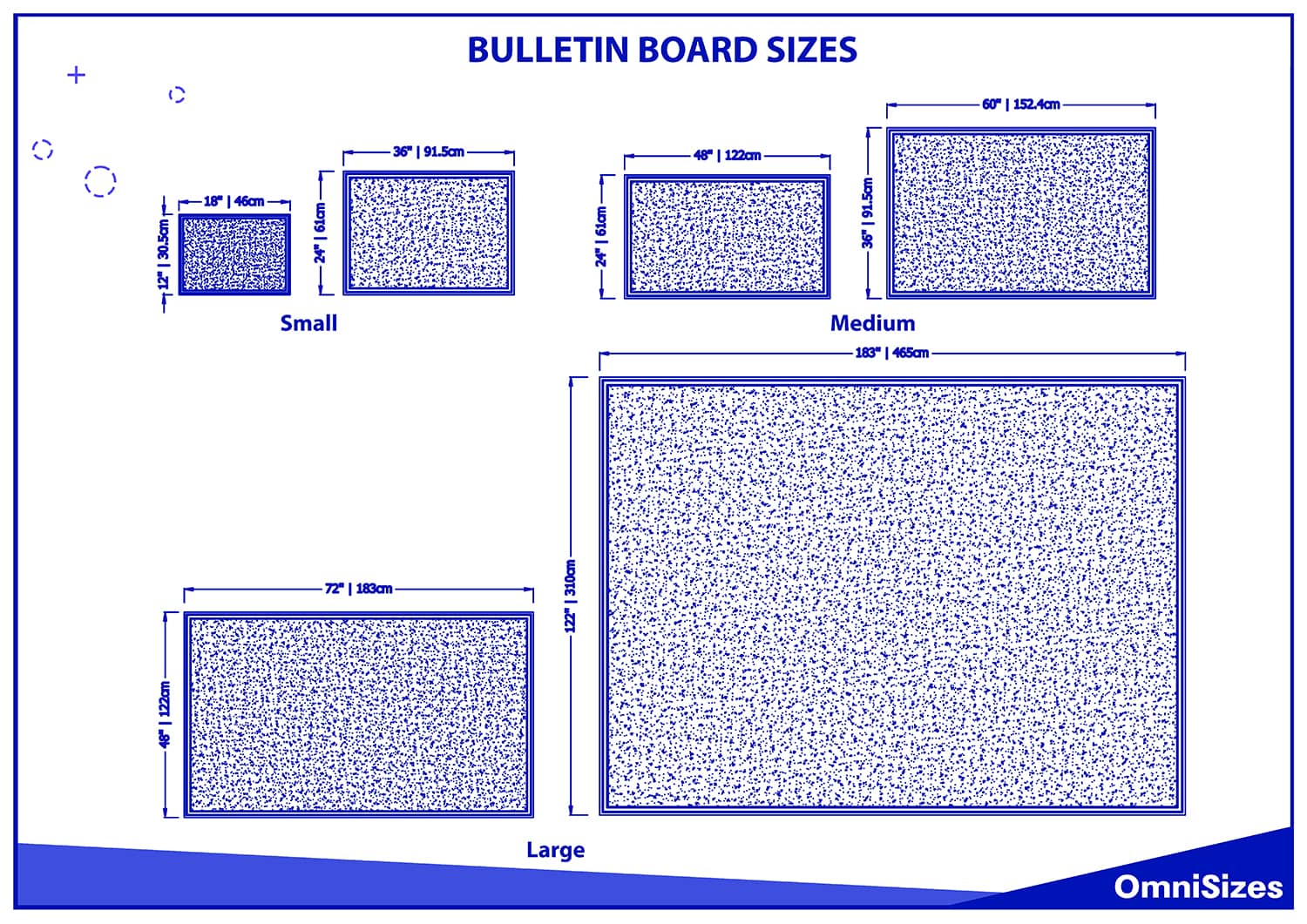 Bulletin board sizes