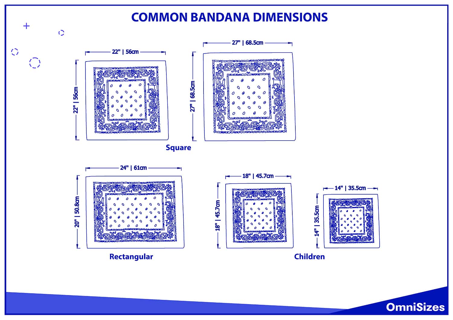 Common bandana dimensions