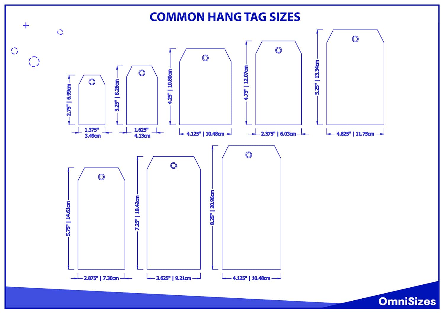 Common hang tag sizes