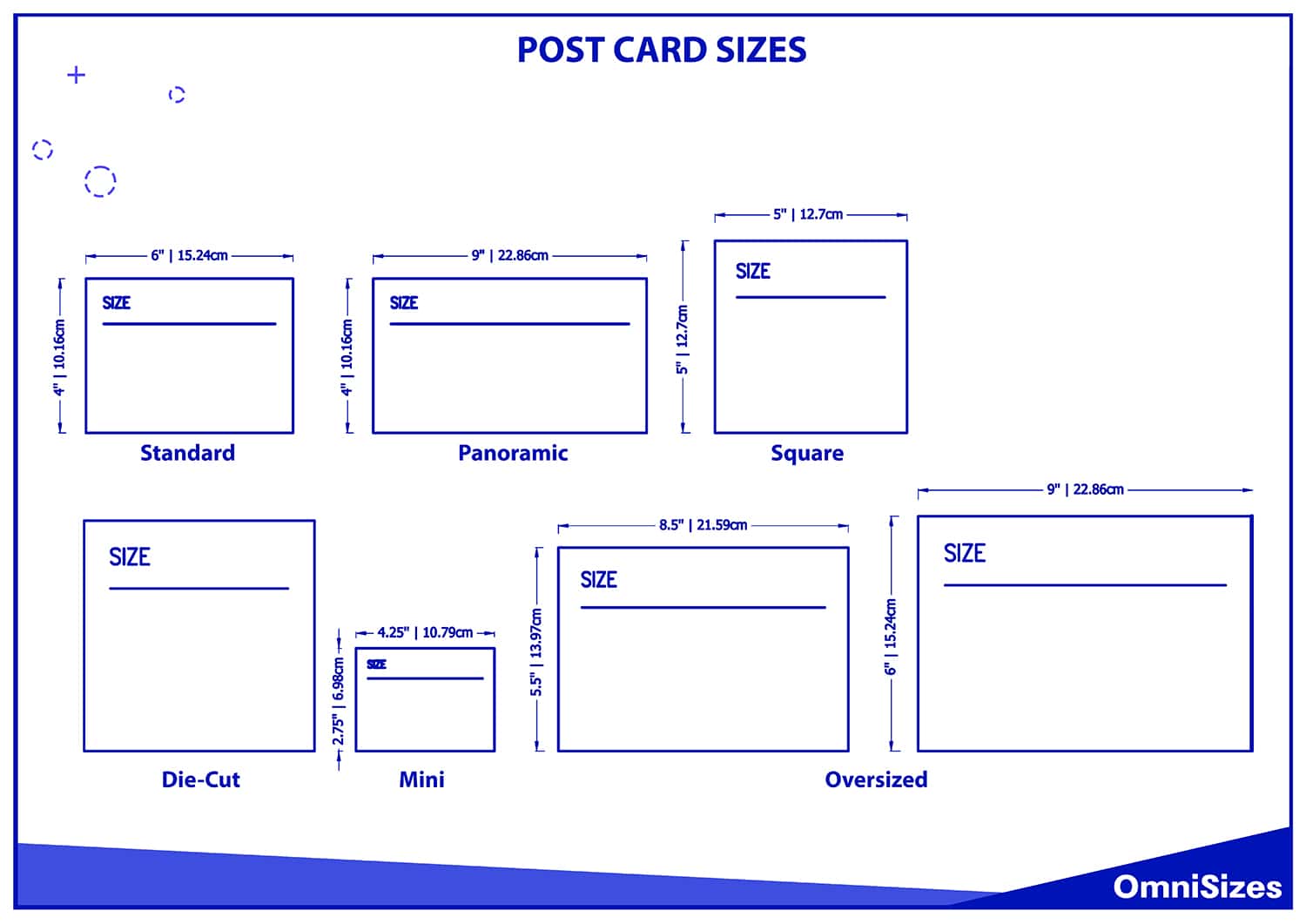 Post card sizes