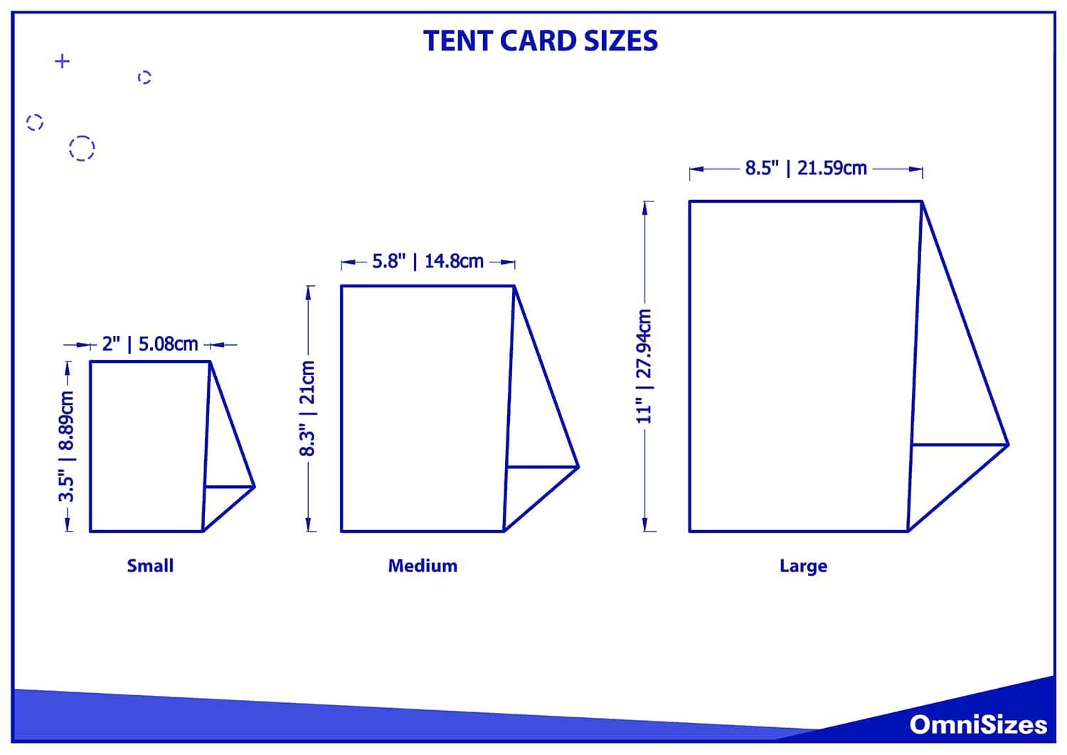 Tent card sizes