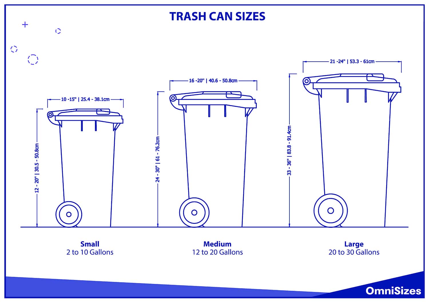 Trash can sizes