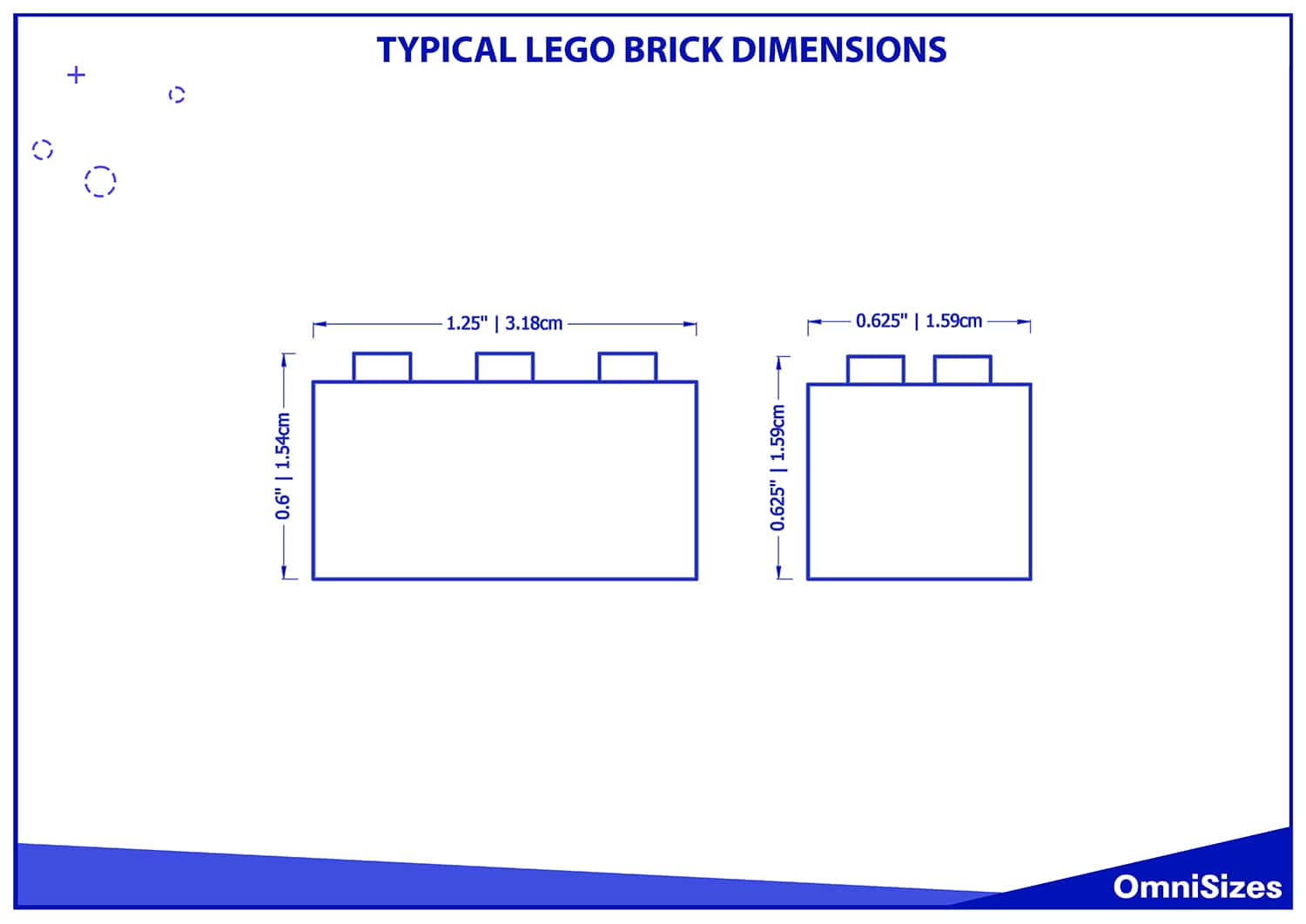 Typical lego brick dimensions