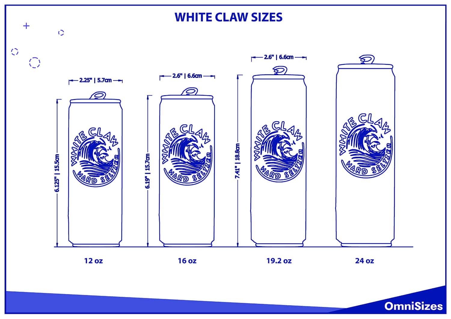 White Claw sizes
