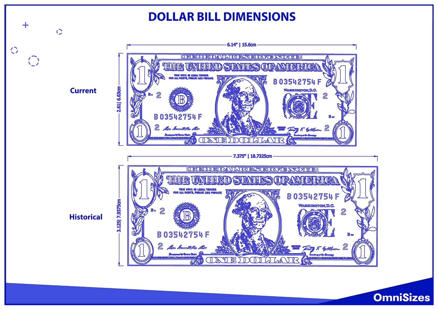 Dollar bill dimensions